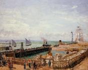 卡米耶毕沙罗 - The Jetty, Le Havre, High Tide, Morning Sun